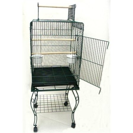 YML YML 600HBLK Open Top Parrot Cage with Stand in Black 600HBLK